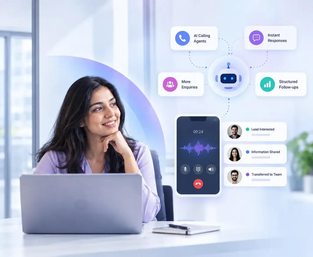 AI calling agents sharing information and transferring interested customers